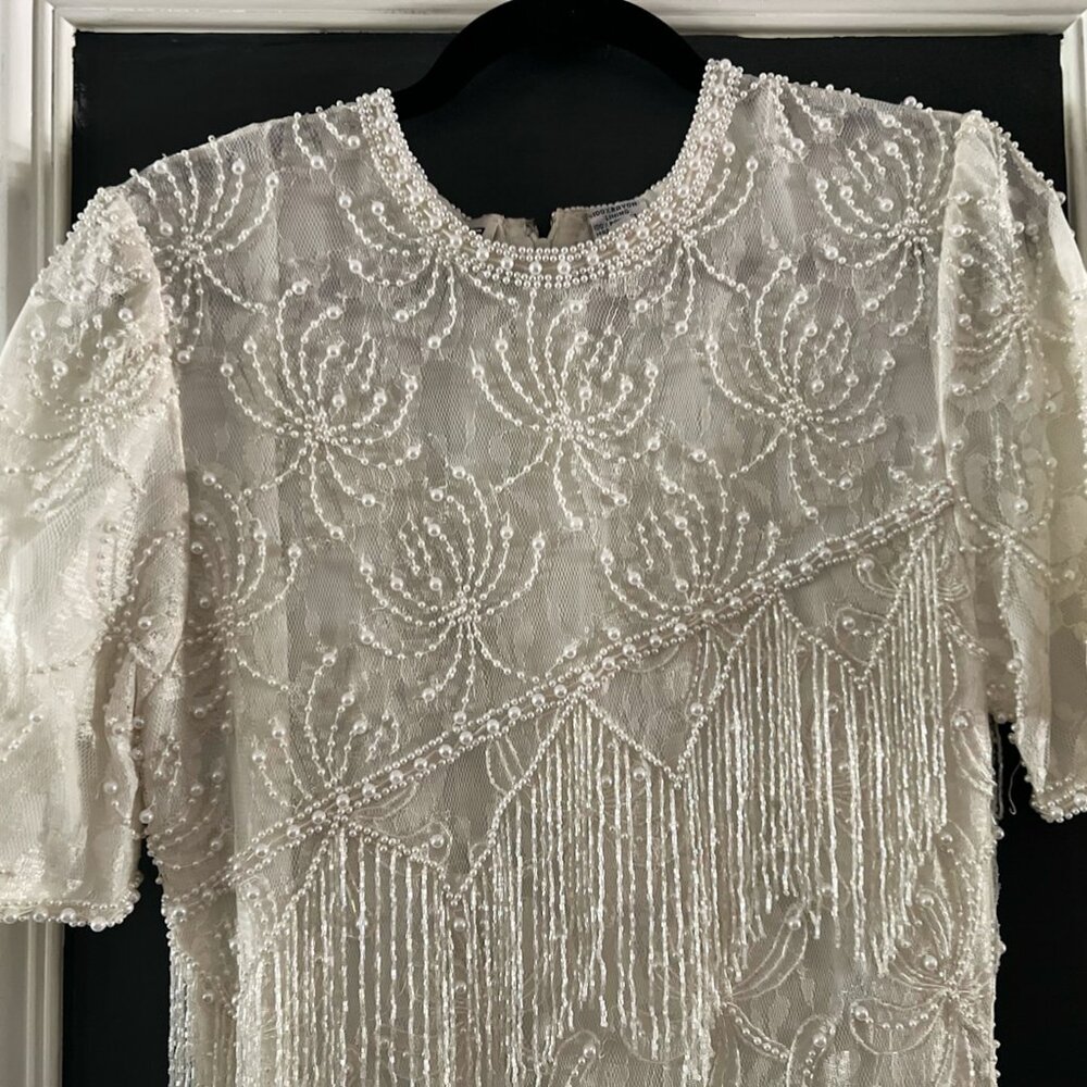 Dazzling Scala Vintage Beaded Fringe dress! Medium